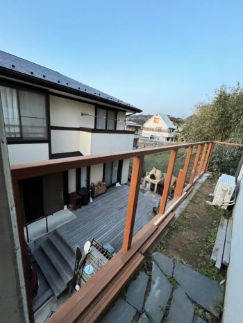 ウッドフェンス施工中写真