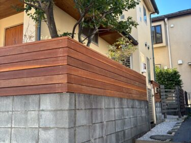 横浜市港北区　外構ウッドフェンス工事