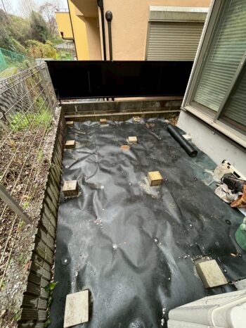 防草シート設置